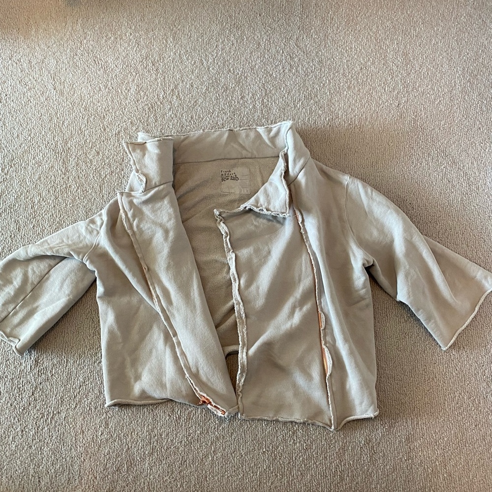 Frank & Eileen zipper crop sweatshirt size:L